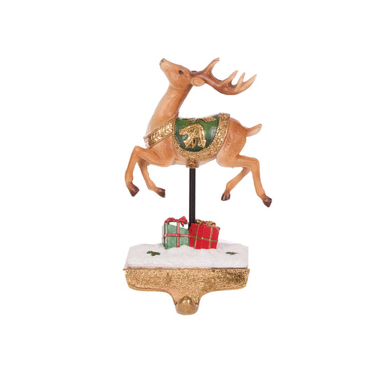 GALLOPING REINDEER STOCKING HOLDER