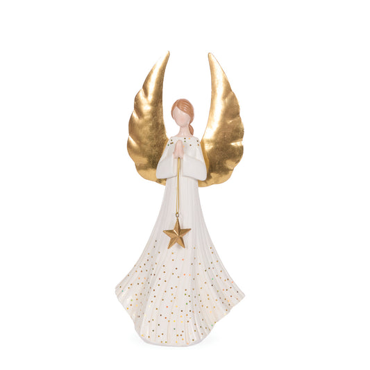 WHITE AND GOLD ANGEL PRAYING