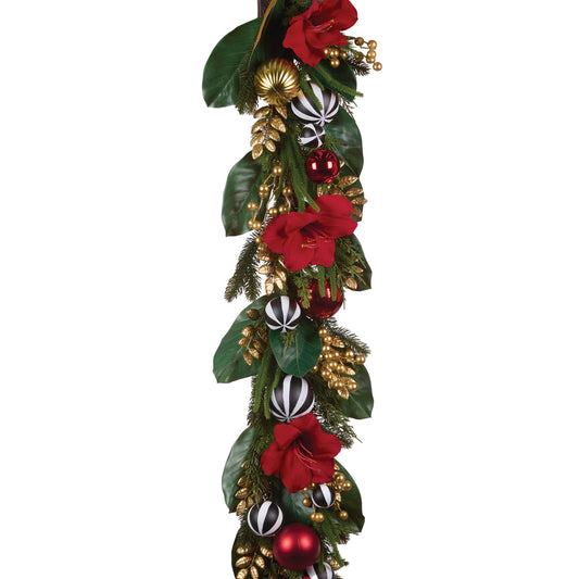 183 CM AMARYLLIS BAUBLE GARLAND