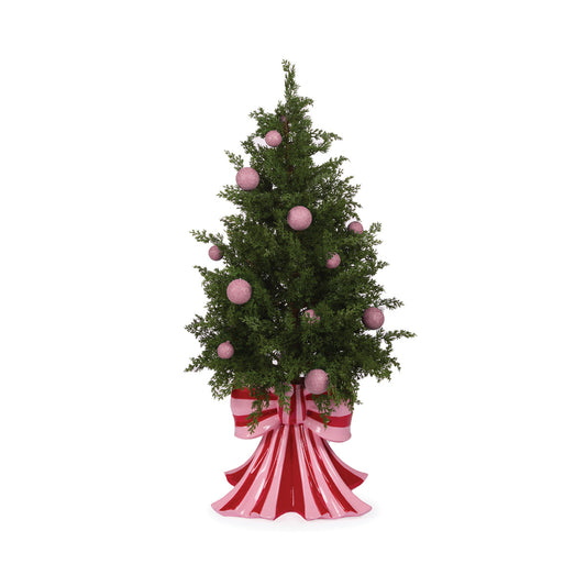 114.5 CM RED AND PINK BOW CHRISTMAS TREE