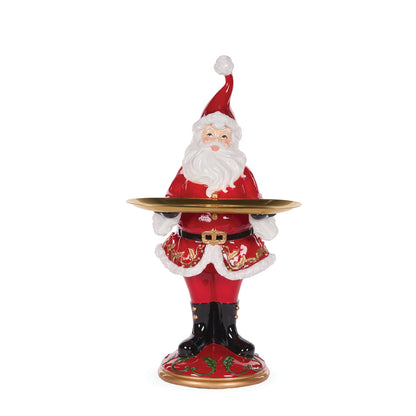 Traditional Holly Leaf Serving Santa