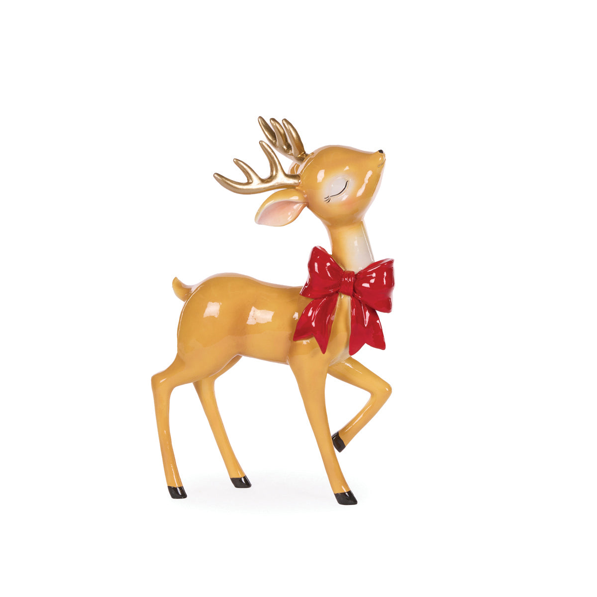 STANDING RETRO REINDEER WITH BOW