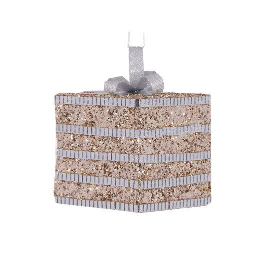 CHAMPAGNE MIRRORED GLITTER GIFT BOX