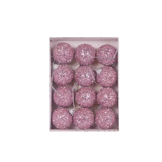 MINI PINK SUGAR BAUBLES 12 PK