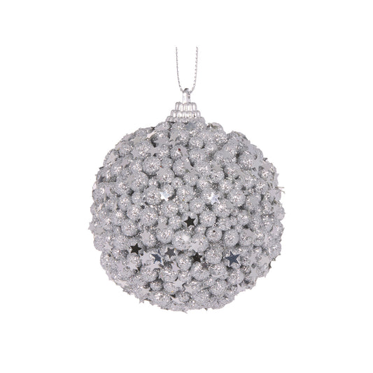 MINI SILVER STARS BAUBLE