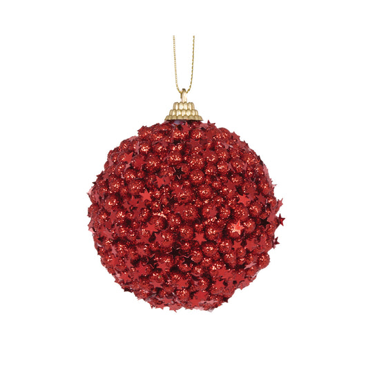 MINI RED STARS BAUBLE