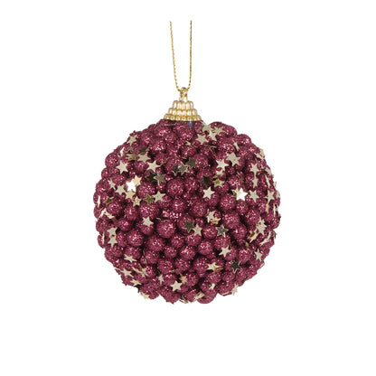 MINI BURGUNDY STARS BAUBLE
