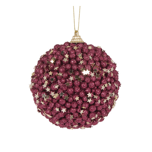 BURGUNDY STARS BAUBLE