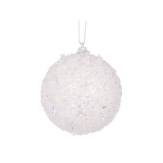 MINI WHITE CRYSTALS BAUBLE