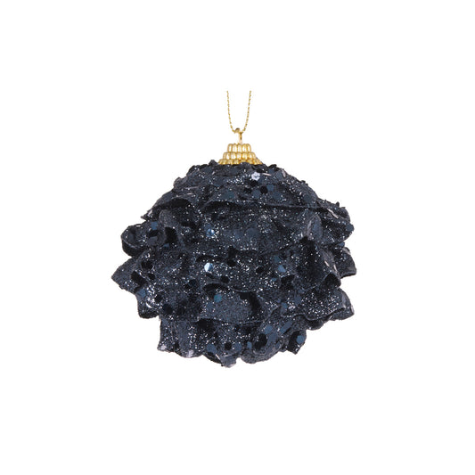 MINI NAVY RUFFLES BAUBLE