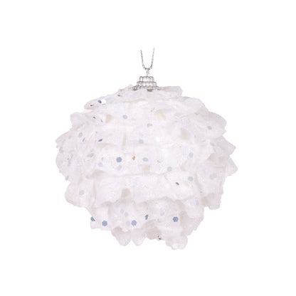 White Ruffles Bauble