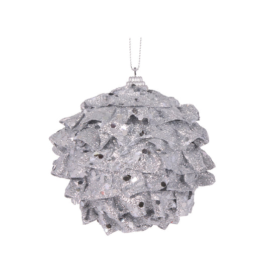 SILVER RUFFLES BAUBLE