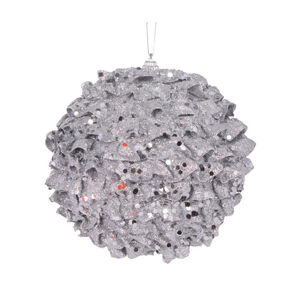 XL Silver Ruffles Bauble