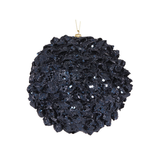 XL NAVY RUFFLES BAUBLE
