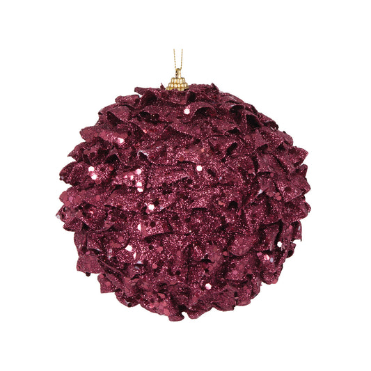 XL BURGUNDY RUFFLES BAUBLE