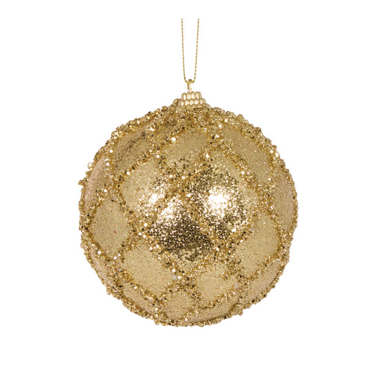 GOLD GLITTERED LATTICE BAUBLE