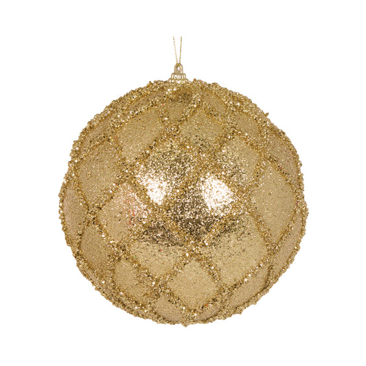 XL GOLD GLITTERED LATTICE BAUBLE