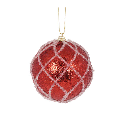 MINI RED LATTICE BAUBLE