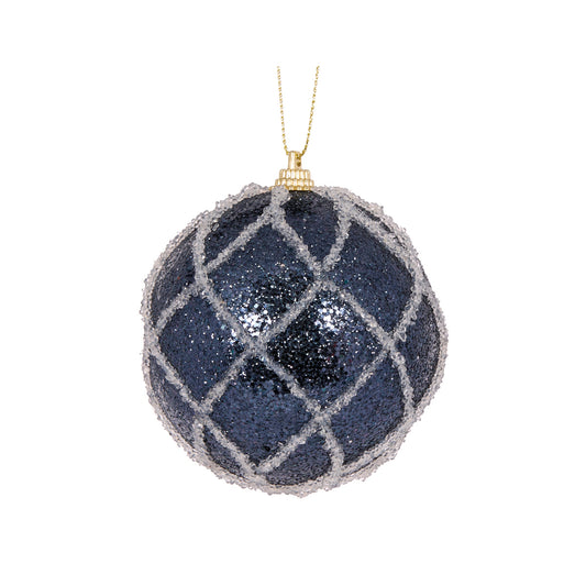 MINI NAVY LATTICE BAUBLE