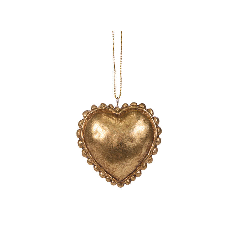 Regal Gilded Heart Hanging Ornament