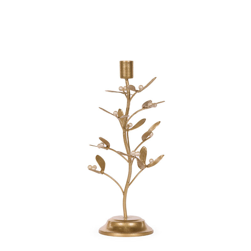 LARGE MISTLETOE CANDLE HOLDER