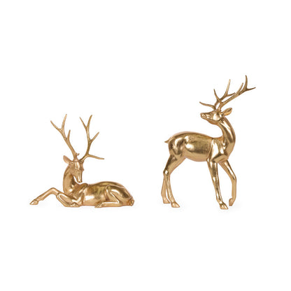 SET OF 2 GOLD MODERN REINDEER
