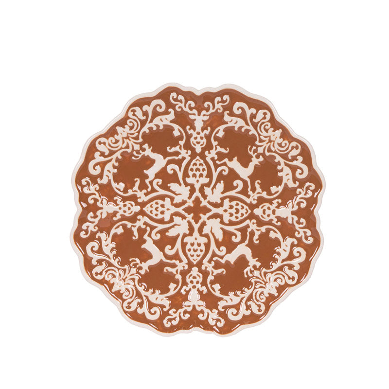 GINGERBREAD FLORAL PRANCING PLATE