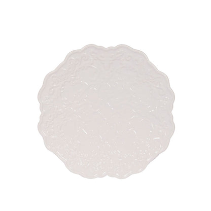 WHITE FLORAL PRANCING PLATE