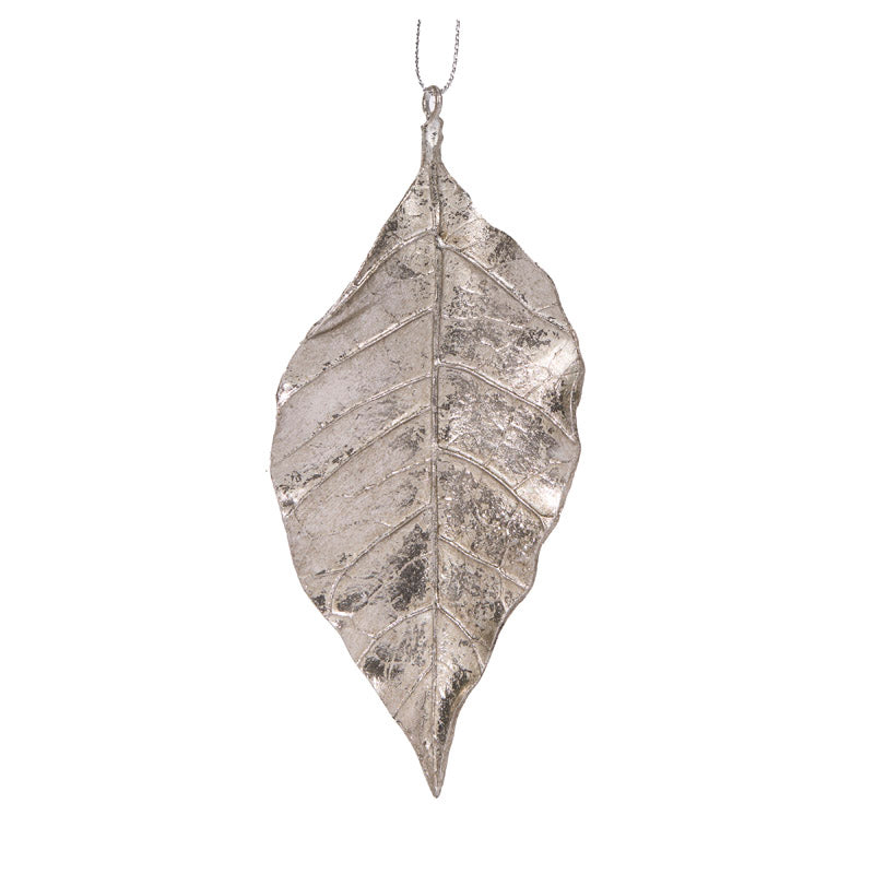 Silver Elm Leaf Ornament