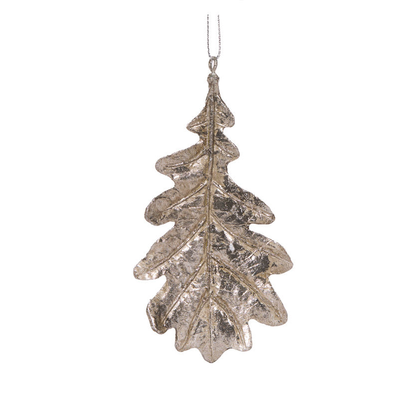 Silver Oak Leaf Ornament