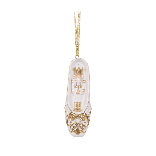 White And Gold Nutcracker Ballet Ornament
