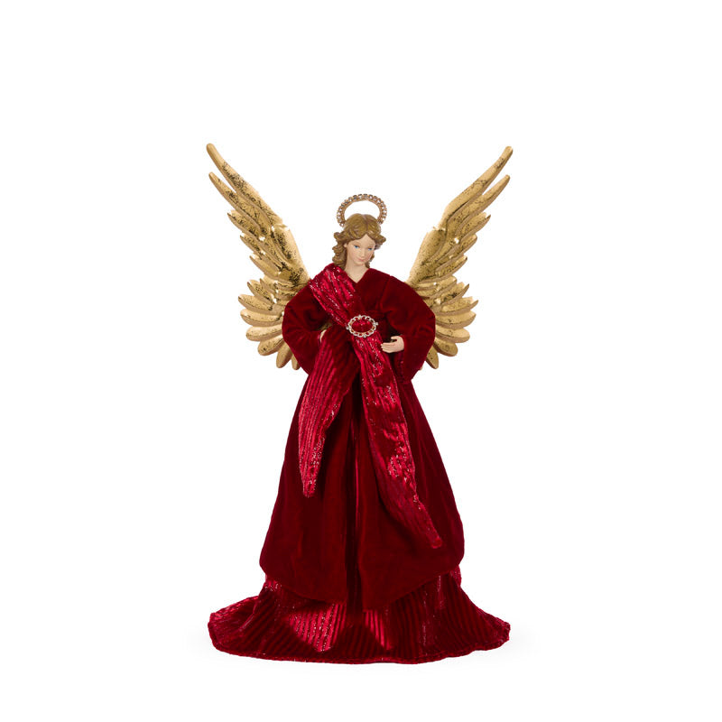 ELEGANT BURGUNDY ANGEL TREE TOPPER