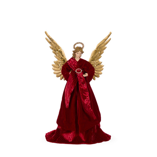 ELEGANT BURGUNDY ANGEL TREE TOPPER