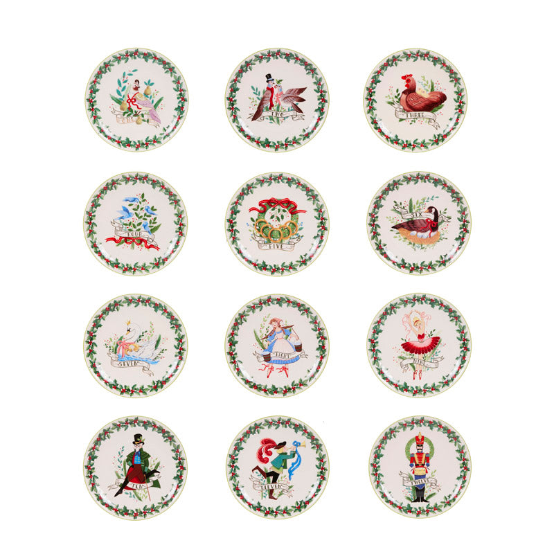 12 DAYS OF CHRISTMAS DINNER PLATES GIFT SET