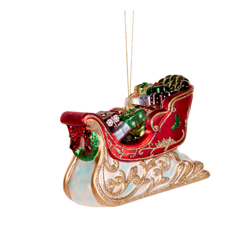 Sleigh Glass Ornament