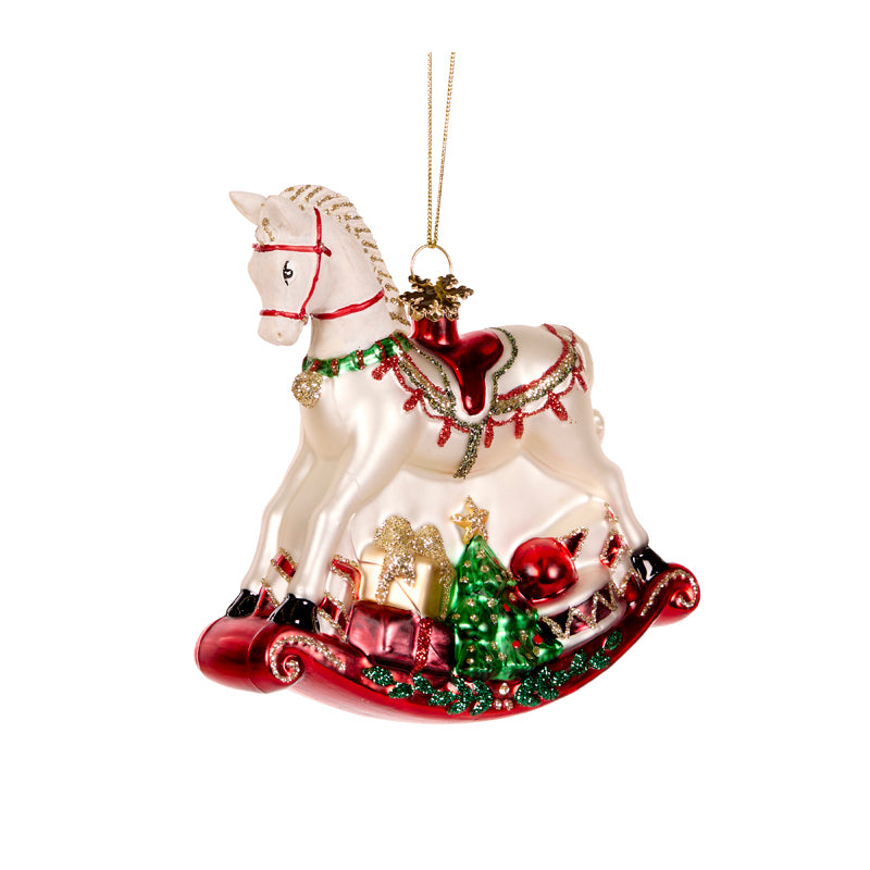 ROCKING HORSE GLASS ORNAMENT