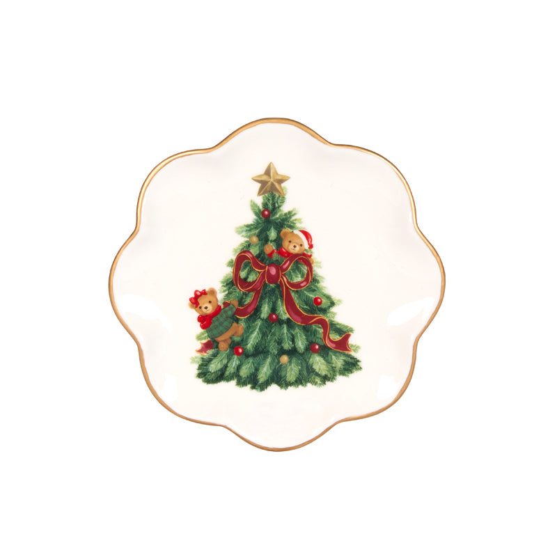 COZY TEDDY BEAR TREE DESSERT PLATE