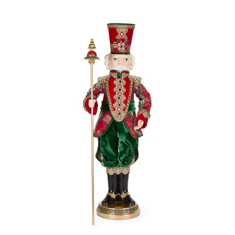 96 CM TRADITIONAL FABRIC NUTCRACKER WITH STAFF