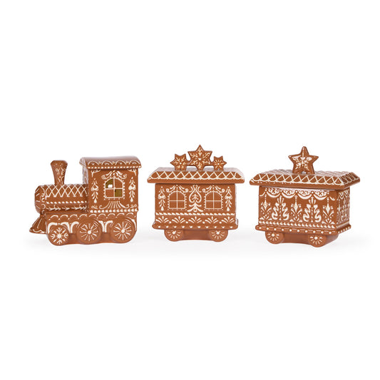 LED CERAMIC GINGERBREAD TRAIN
