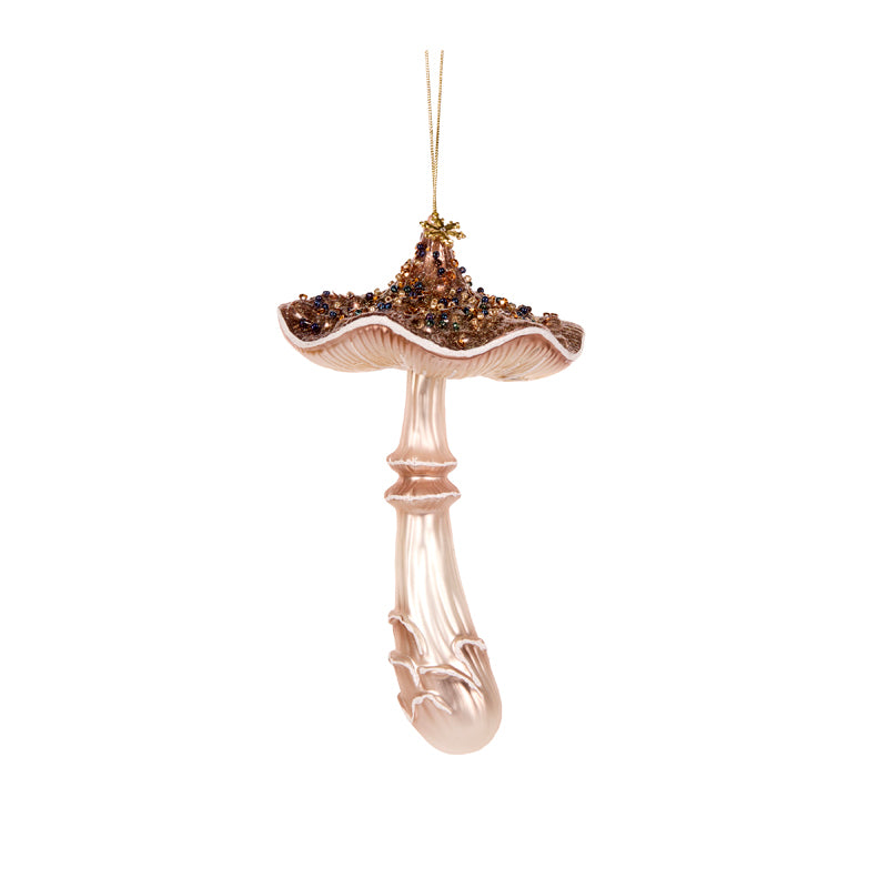 BROWN GLASS HANGING MUSHROOM