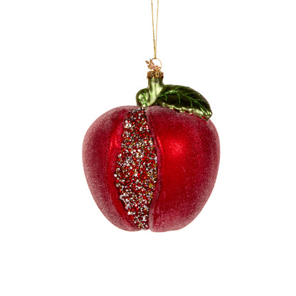 GLASS APPLE HANGING ORNAMENT