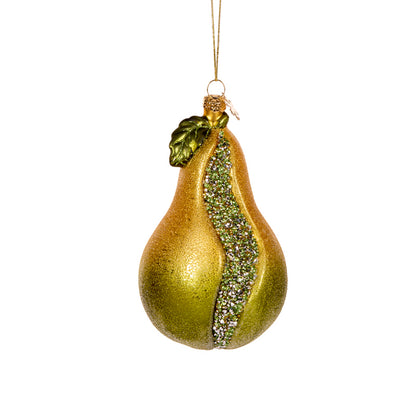 GLASS PEAR HANGING ORNAMENT