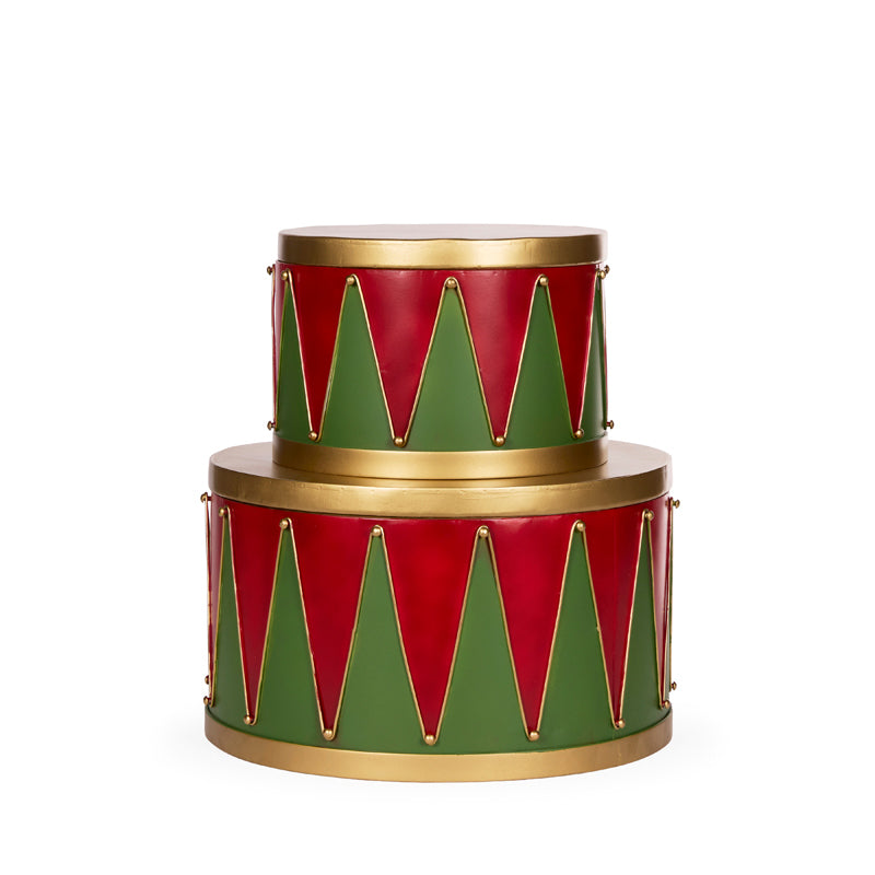 SET/2 METAL DRUM TRINKET BOXES