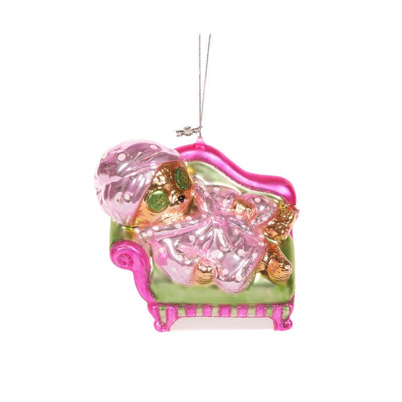 RELAXING CUCUMBER CAT ORNAMENT
