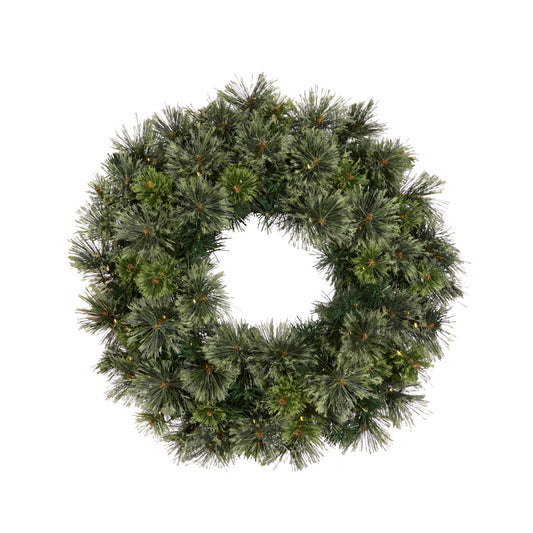 60 CM FROSTED SCOTCH PINE WREATH - 70 LED