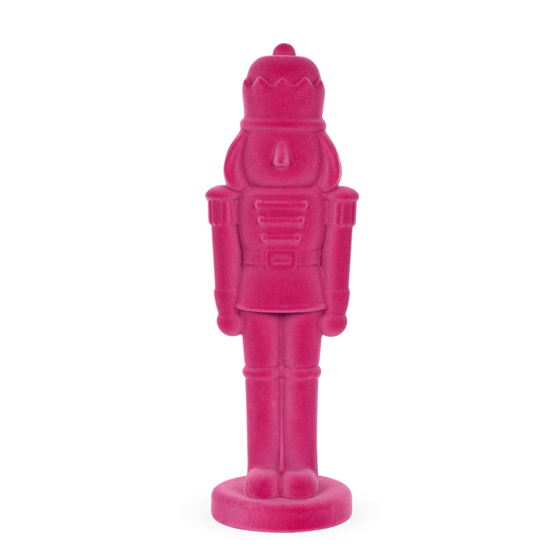52 CM FUCHSIA FLOCKED NUTCRACKER
