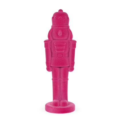 52 CM FUCHSIA FLOCKED NUTCRACKER