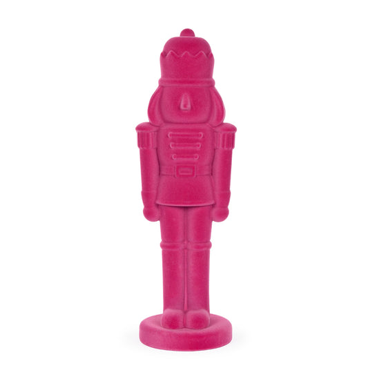 52 CM FUCHSIA FLOCKED NUTCRACKER