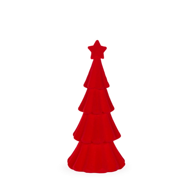 30 CM RED FLOCKED TREE