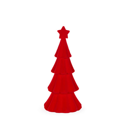 30 CM RED FLOCKED TREE